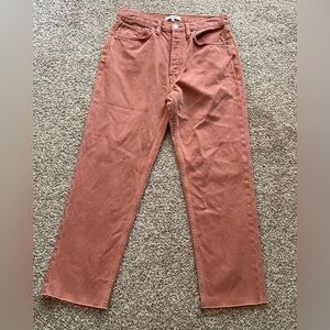 RE/DONE 70s High Rise Stove Pipe Jeans Four Button Washed Clay Size 29 - EUC